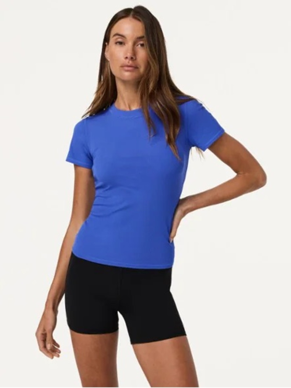 Vuori Pose Fitted Long Tee. Electric Blue. Size L.